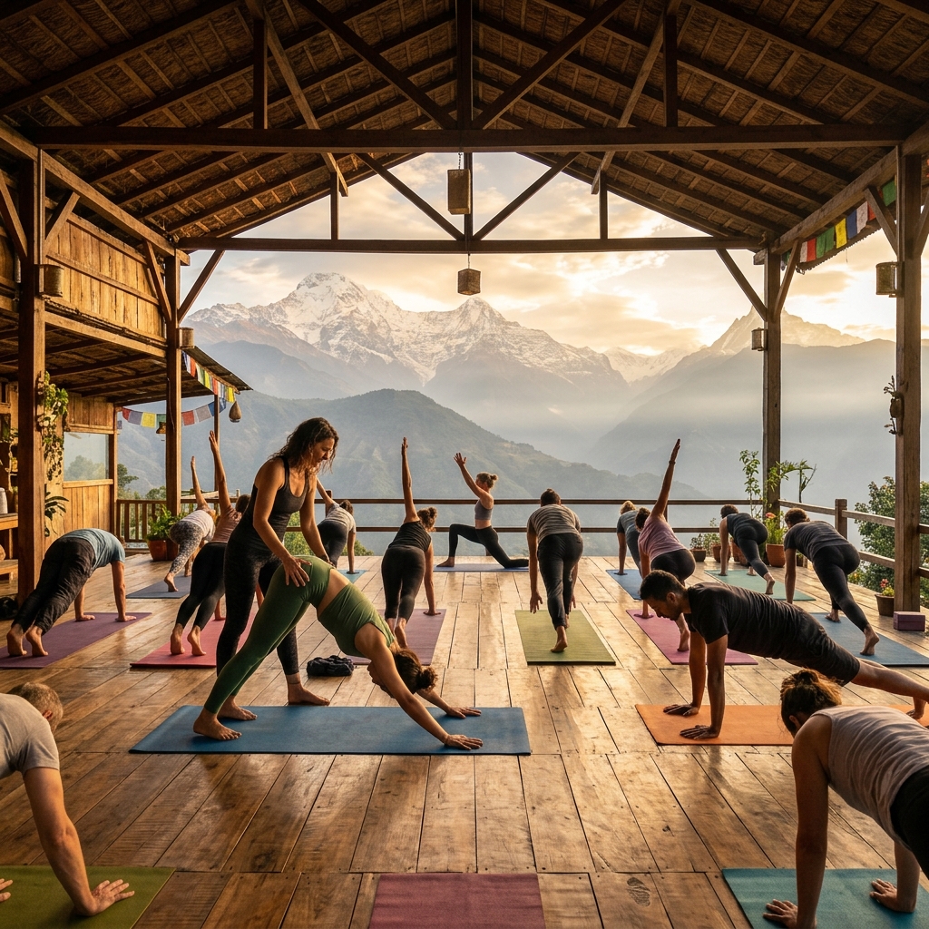 Yoga with Himalayan views